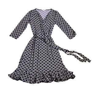 Dress Barn - Half Wrap Dress w/ Belt - Size 6